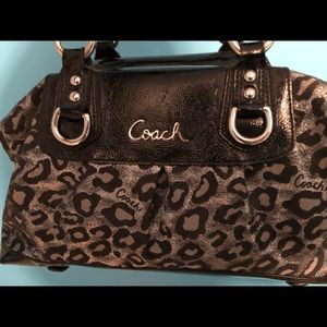 Silver cheetah coach purse, perfect condition